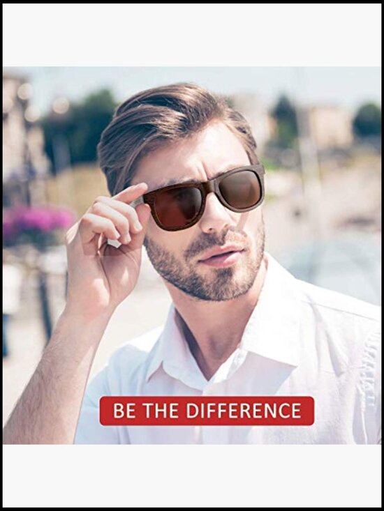 Real Bamboo Wood Polarized Sunglasses with Case main image 5